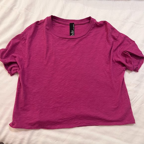 Bobi Los Angeles Short Sleeve Crop Top Pink size M. NWOT - Picture 1 of 4